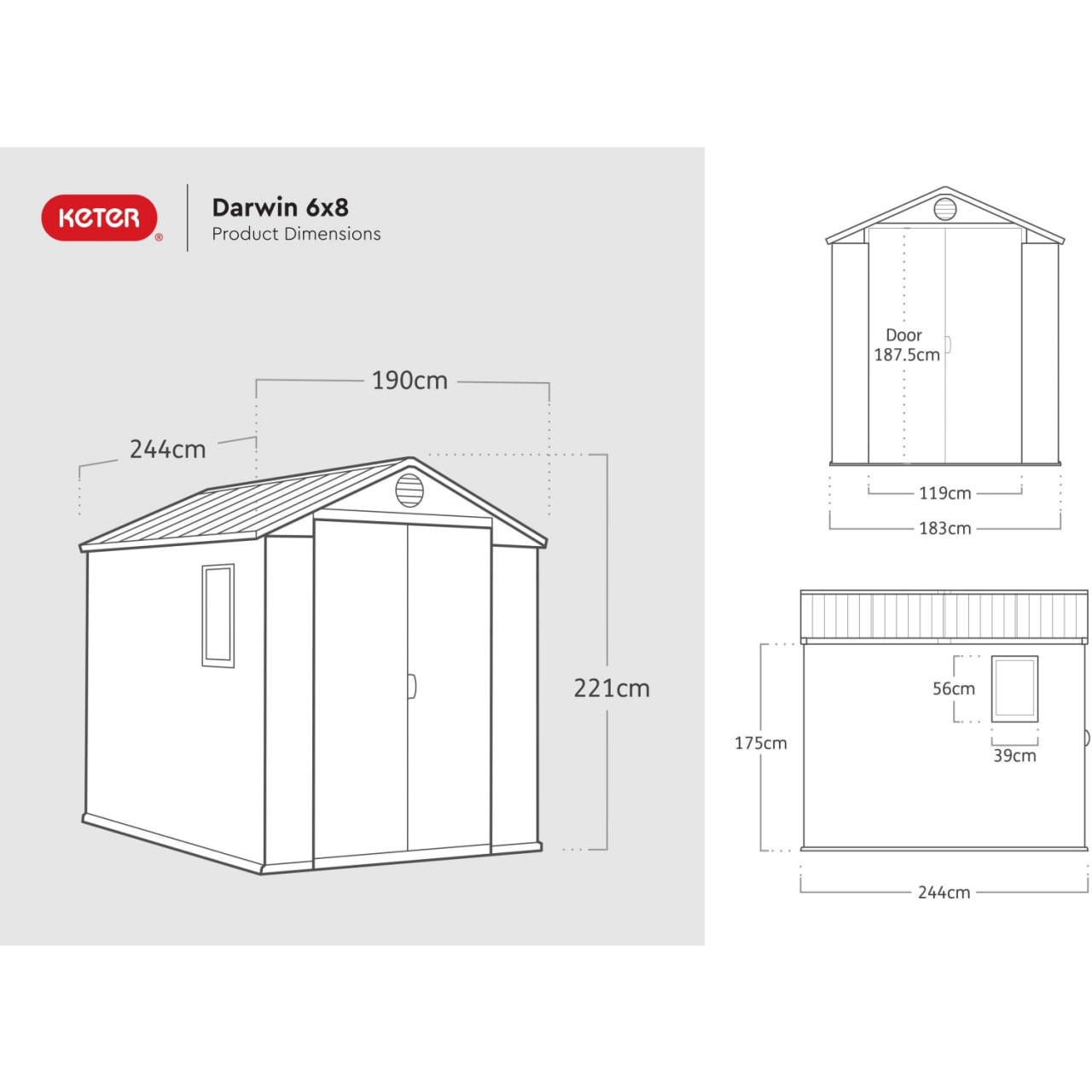 Keter Darwin 6 x 8ft Garden Shed