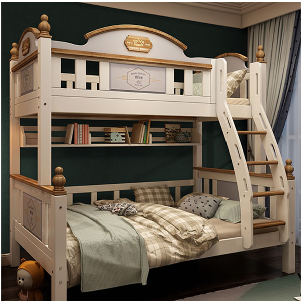 【Furniture】Solid wood high and low bed