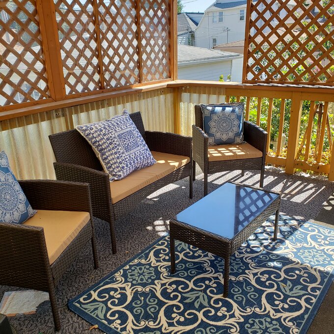 Hogans Wicker/Rattan 4 - Person Seating Group with Cushions