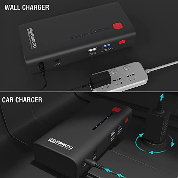 GOOLOO Jump Starter 1200A Peak Car Starter 12V SuperSafe Lithium Jump Box, Battery Booster Pack, Portable Power Bank Charger, and Jumper Cables for Up to 7.0L Gas or 5.5L Diesel Engine