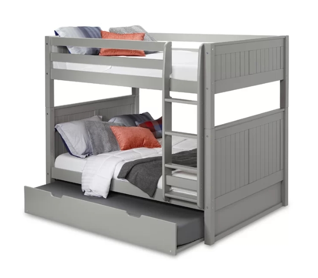 【BS】Stig Full Over Full Solid Wood Standard Bunk Bed with Trundle by Harriet Bee