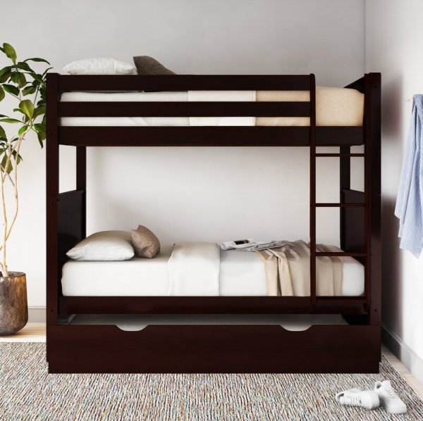 【Furniture】Stig Full Over Full Solid Wood Standard Bunk Bed with Trundle by Harriet Bee