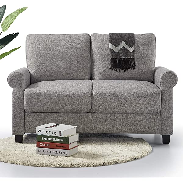 ZINUS Josh Loveseat Sofa / Easy, Tool-Free Assembly, Beige Beige Loveseat Sofa