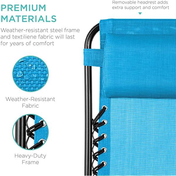 Best Choice Products Set of 2 Adjustable Steel Mesh Zero Gravity Lounge Chair Recliners w/Pillows and Cup Holder Trays - Burgundy