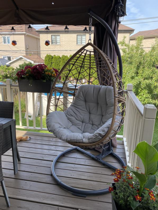 【Furniture】All Weather Single Outdoor Patio Egg Swing Chair w/ Stand(LIMITED QUANTITIES WHILE SUPPLIES LAST)