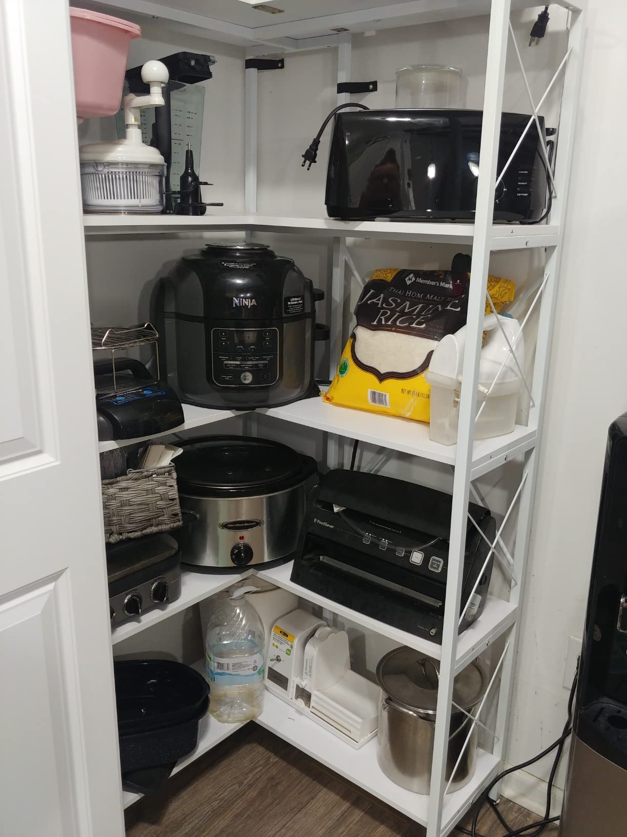 【Furniture】5-Shelf Corner Bookshelf, Large Modern Corner Bookcase, 5-Tier Tall Corner Shelf Storage Display Rack