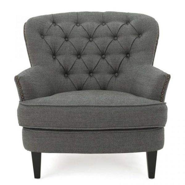 Heywood 32.5” Wide Tufted Armchair and Ottoman