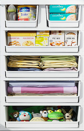 mDesign Storage Dresser Furniture Unit – Tall Standing Organizer for Bedroom, Office, Living Room, and Closet – 8 Slim Drawer Removable Fabric Bins