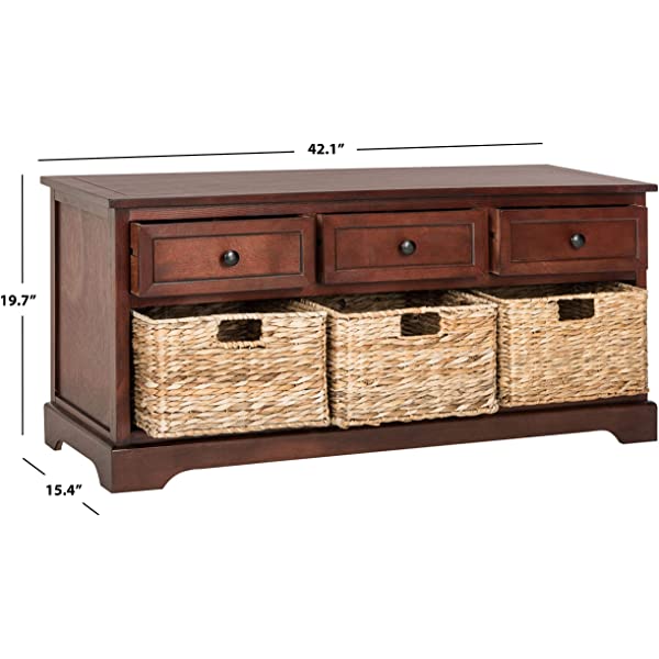 Safavieh American Homes Damien 3-Drawer Storage Unit, Dark Cherry