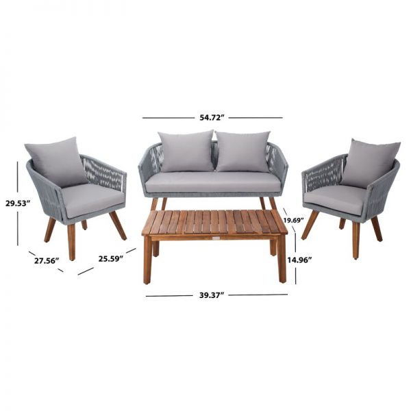 Rattan 4-Seat Group with Cushion