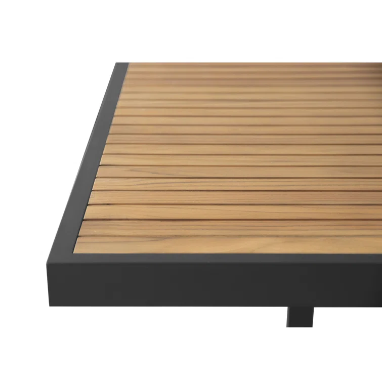 Heck Rectangular 8 - Person Outdoor Dining Set with Extension Teak Tabletop