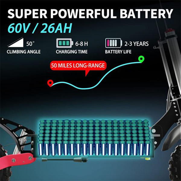 60V 5600W Dual Motor Electric Scooter Foldable Electric Scooter