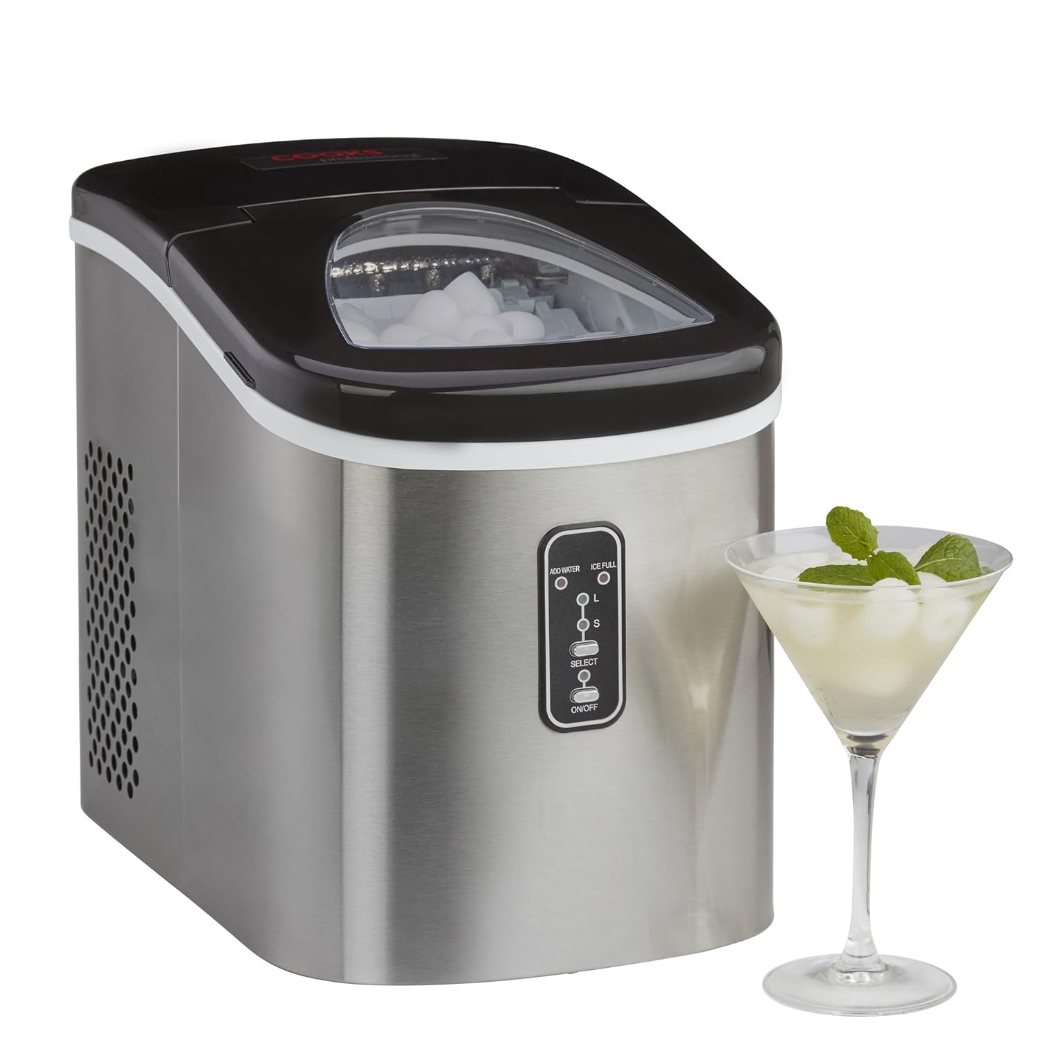 Cooks Professional Ice Maker Machine | Countertop Ice Cube Maker | Large Capacity 2.2L Water Tank | Quick and Easy with 2 Ice Size Options | No Plumbing Required