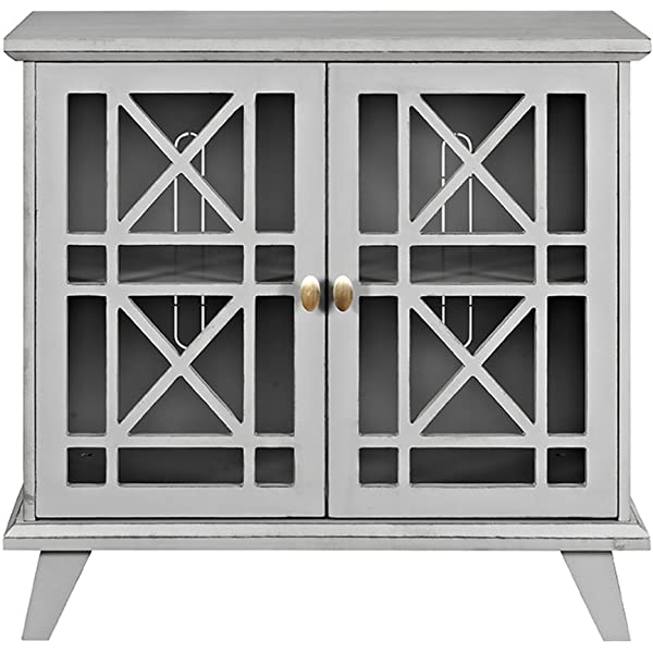 Walker Edison Charlotte Classic Glass Door Storage Buffet, 52 Inch, Espresso Espresso 52 Inch