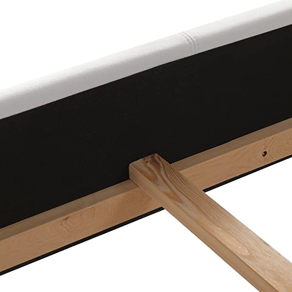 Jennifer Taylor Home Marcella Collection Queen Wingback Tufted Hand-Applied Nail Heads Upholstered Bed, Antique White Antique White Queen