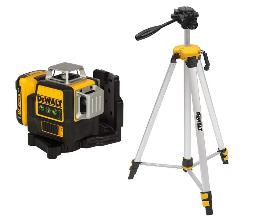 DEWALT DW089LG 12V 3 x 360 Green Beam Battery with DW0881T Laser Tripod
