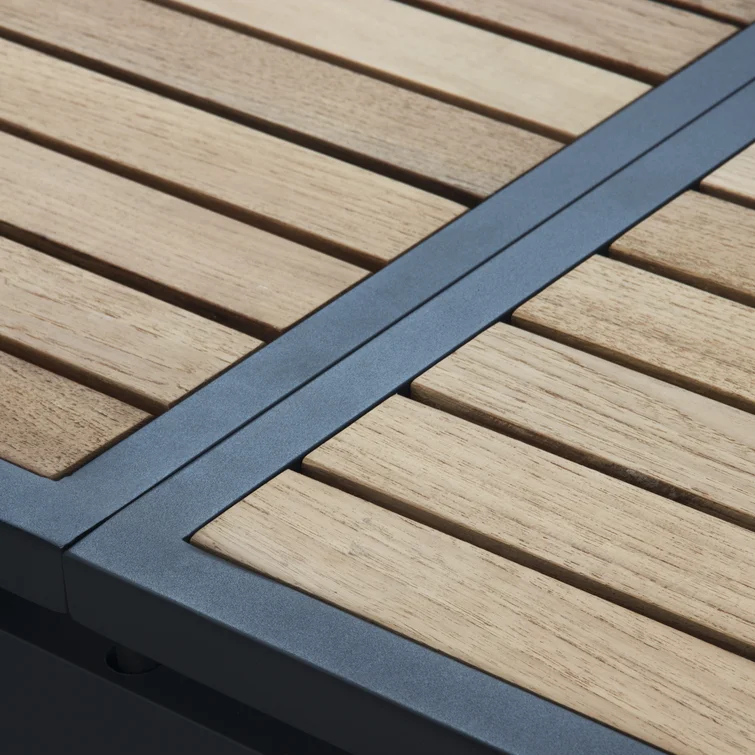 Heck Rectangular 8 - Person Outdoor Dining Set with Extension Teak Tabletop