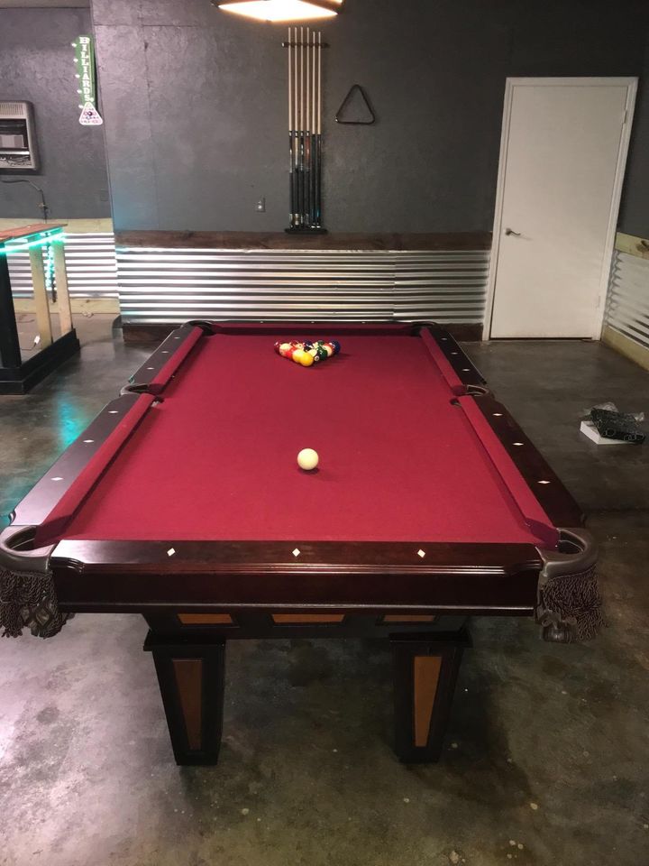 Pool Table, Accuslate Billiard Surface for Consistent Straight Shots & Sturdy Straight Legs