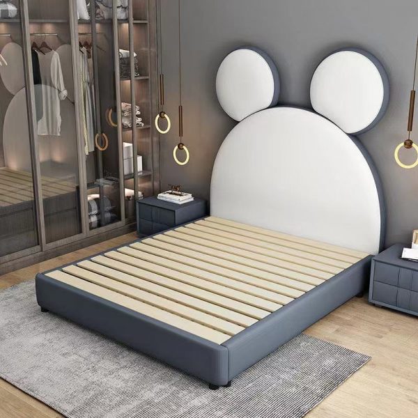 LIKIMIO Queen Platform Bed Frame with Headboard, Bed Frame Queen Size with Strong Wooden Slat Support, Noise-Free, No Box Spring Needed