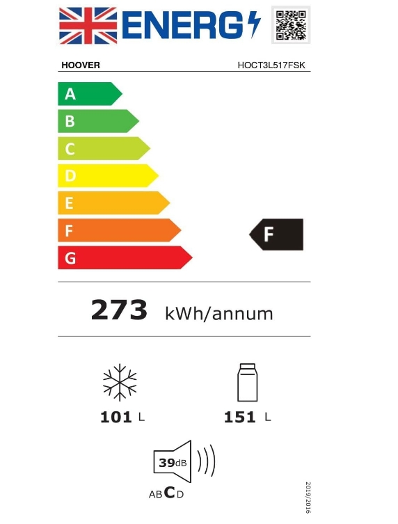 Hoover HOCT3L517FSK 50/50 Fridge Freezer