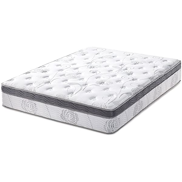Olee Sleep 13 inch Galaxy Hybrid Gel Infused Memory Foam and Pocket Spring Mattress (Full), White 13 Inch Full