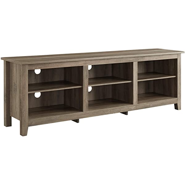 Walker Edison Wren Classic 4 Cubby TV Stand for TVs up to 65 Inches, 58 Inch, Black Black 58 InchTV Stand