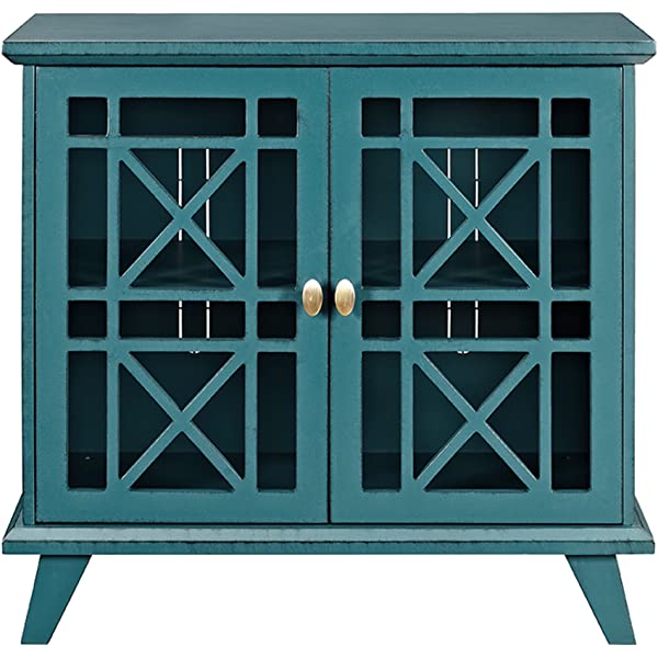 Walker Edison Charlotte Classic Glass Door Storage Buffet, 52 Inch, Espresso Espresso 52 Inch