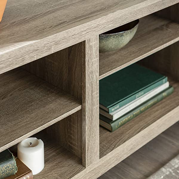 Walker Edison Wren Classic 4 Cubby TV Stand for TVs up to 65 Inches, 58 Inch, Black Black 58 InchTV Stand