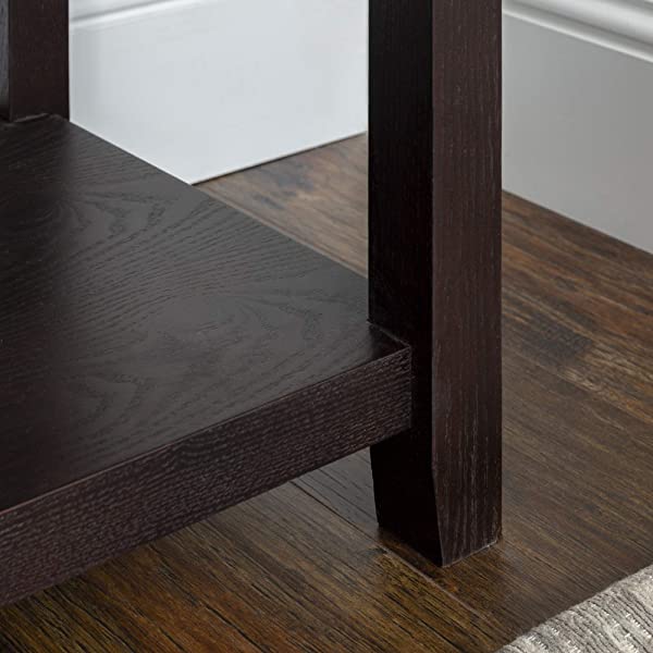 Walker Edison Charlotte Classic Glass Door Storage Buffet, 52 Inch, Espresso Espresso 52 Inch