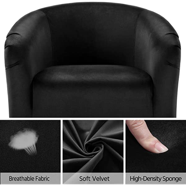 Yaheetech Set of 2 Modern Style Accent Barrel Chair Upholstered Chair Arm Chair Club Chair for Living Room Bedroom Reception Room Office Ivory